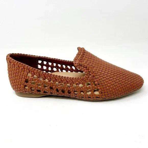 Birdies The Starling Cognac Woven Womens Vegan Leather Slip On Flats Loafers 9.5 - Picture 2 of 6